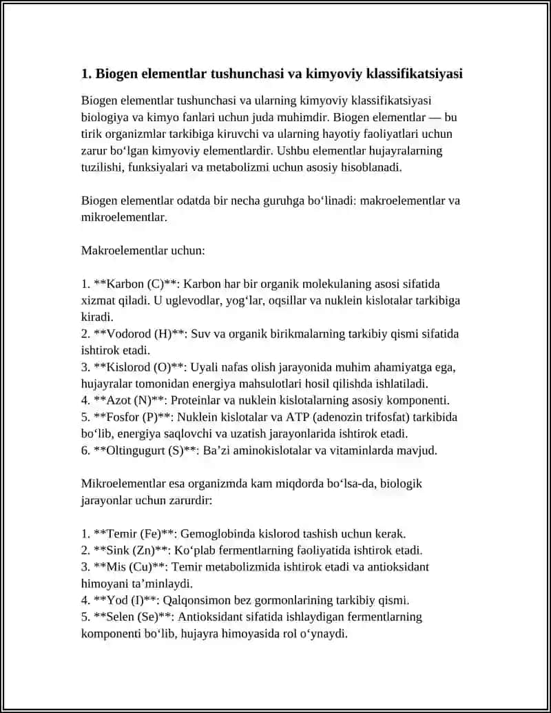 BIOGEN ELEMENTLAR KIMYOSI KLASSIFIKATSIYASI 3