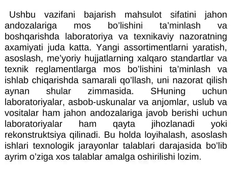 Sinov laboratoriyalarni qayta jihozlashning o’ziga xosliklari 3