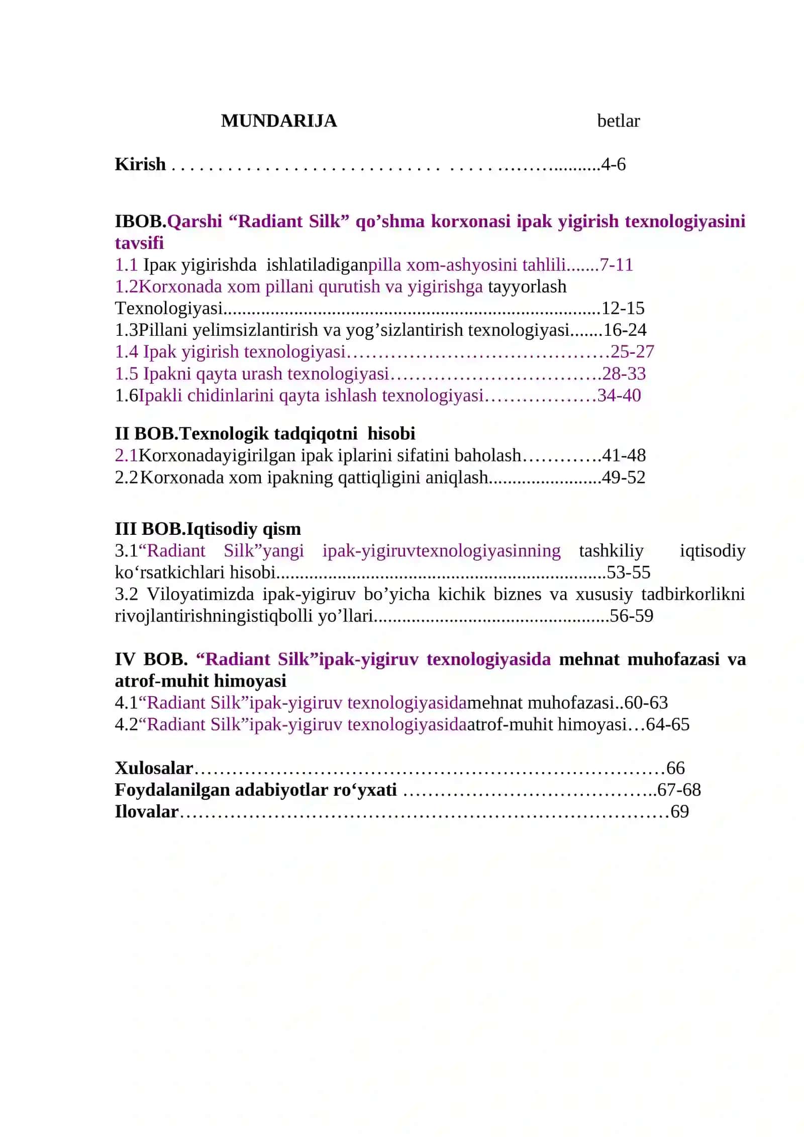 Qarshi “Radiant Silk” qo’shma korxonasida “Ipak yigirish texnologiyasini tadqiq qilish” 3