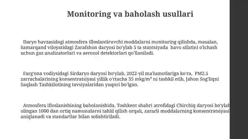 Atmosfera yoğinlarining daryo havzasi boʻyicha taqsimlanishi 3
