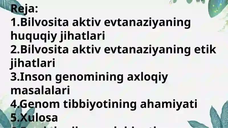 Usmonova Nafisaning bioetika fanidan tayyorlagan mustaqilishi 3