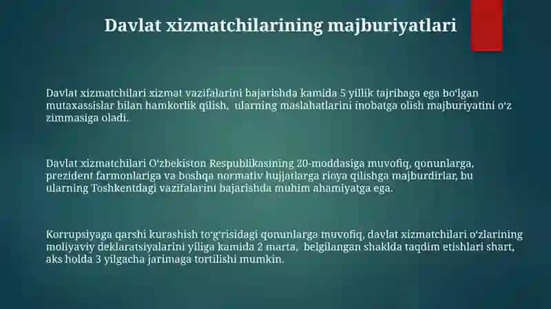 Davlat xizmatchilarining huquqiy maqomi 3