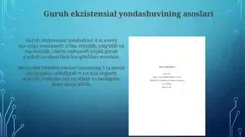 Guruhga ekzistensial yondoshuv 3