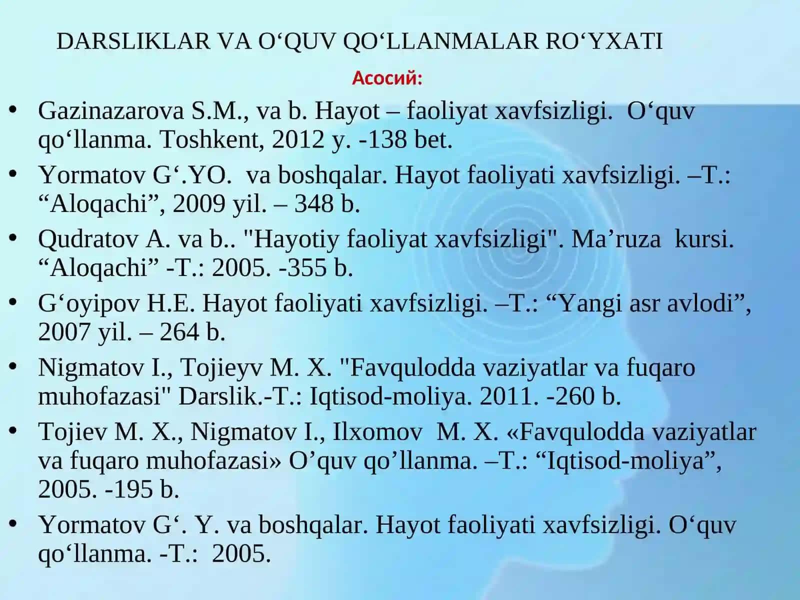 Hayot faoliyati xavfsizligining huquqiy va tashkiliy asoslari 3