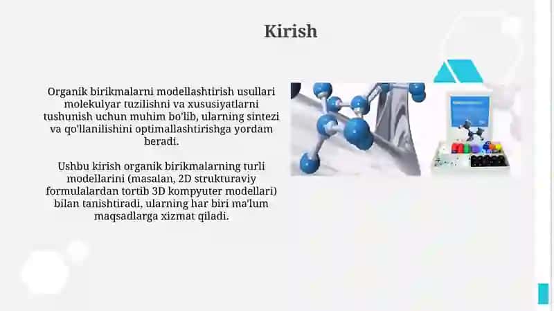 Organik birikmalarni modellashtirish usullari 3