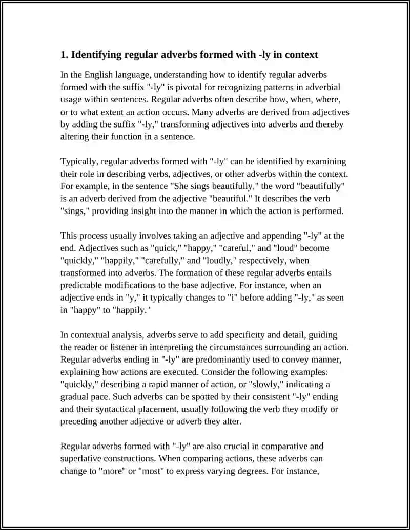 ANALYZING ADVERBS (REGULAR AND IRREGULAR ADVERBS) IN CONTEXTS 3