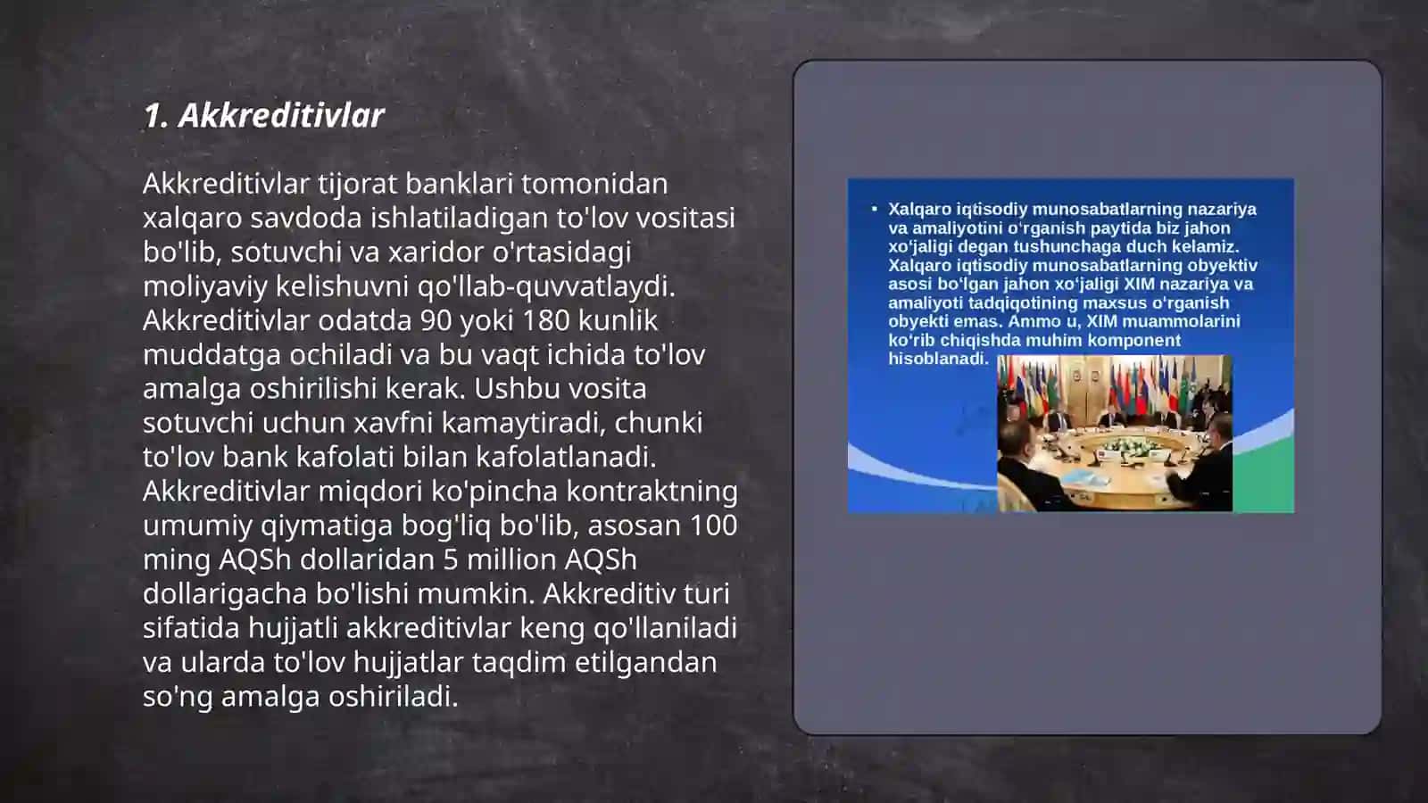 Tashqi iqtisodiy faoliyatda to'lov usullari 3