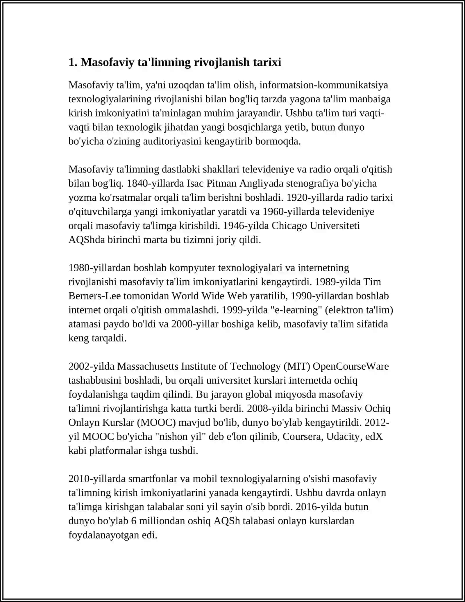 RESPUBLIKADA MASOFAVIY TA‘LIMNI RIVOJLANISHI VA BU SOHADA OLIB BORILGAN KOMPLEKS CHORA TADBIRLAR 3