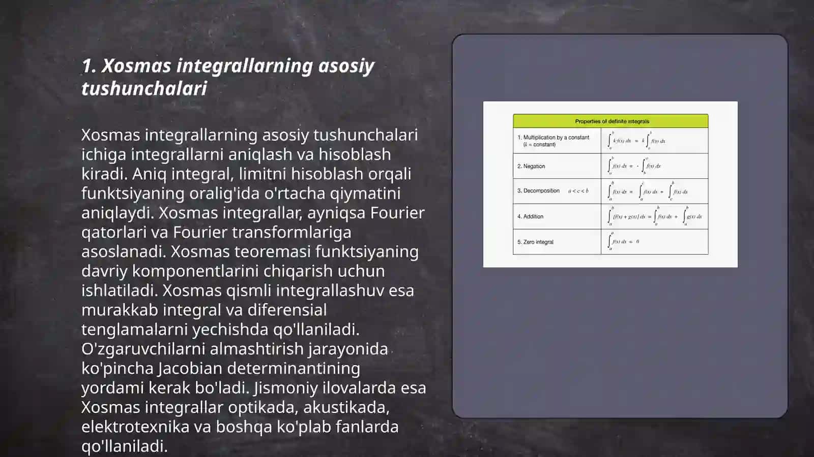 Xosmas integrallar 3