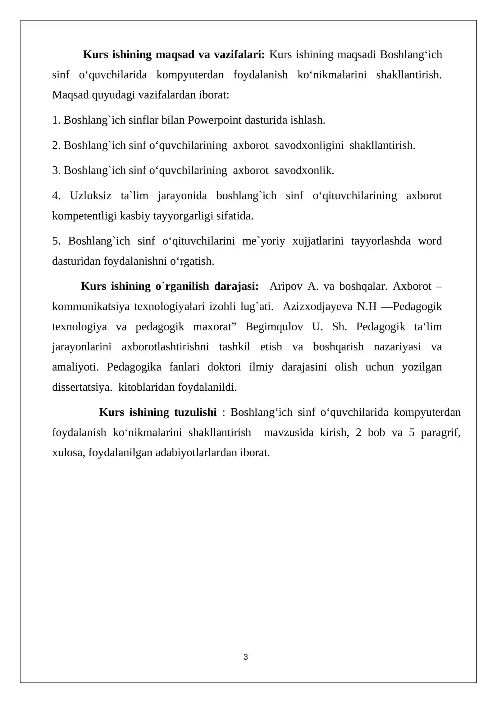 BOSHLANG`ICH SINF OʻQUVCHILARINING AXBOROT SAVODXONLIGINI SHAKLLANTIRISH 3
