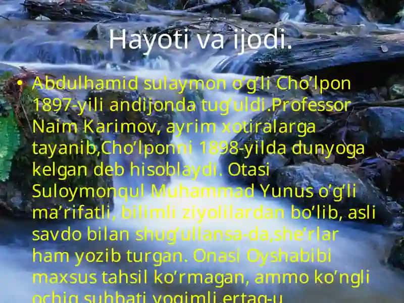 Abdulhamid Sulaymon O’g’li Cho’lpon (1897-1938) 3
