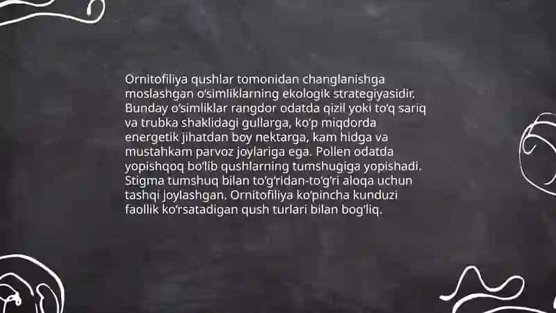 Ornitofiliya tushunchasi va tarifi 3