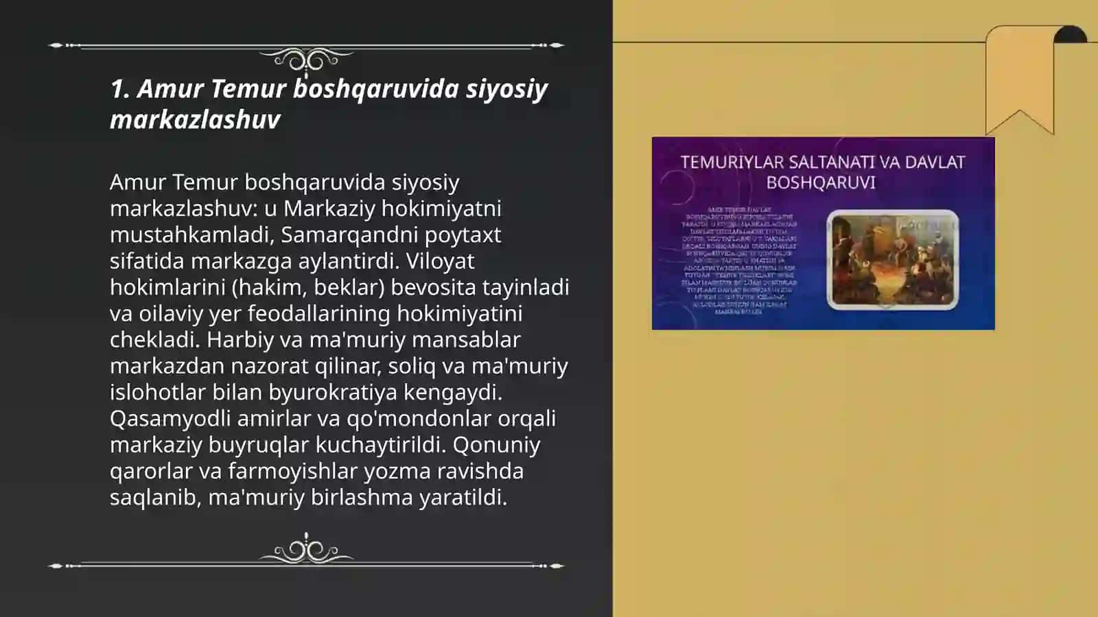 Amur Temur boshqaruvi 3