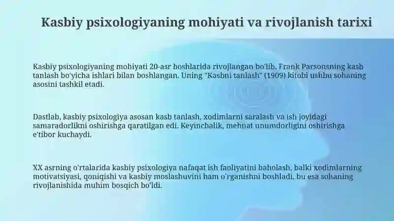 Psixologik professiografiyasi.Mehnat psixologiyasi 3