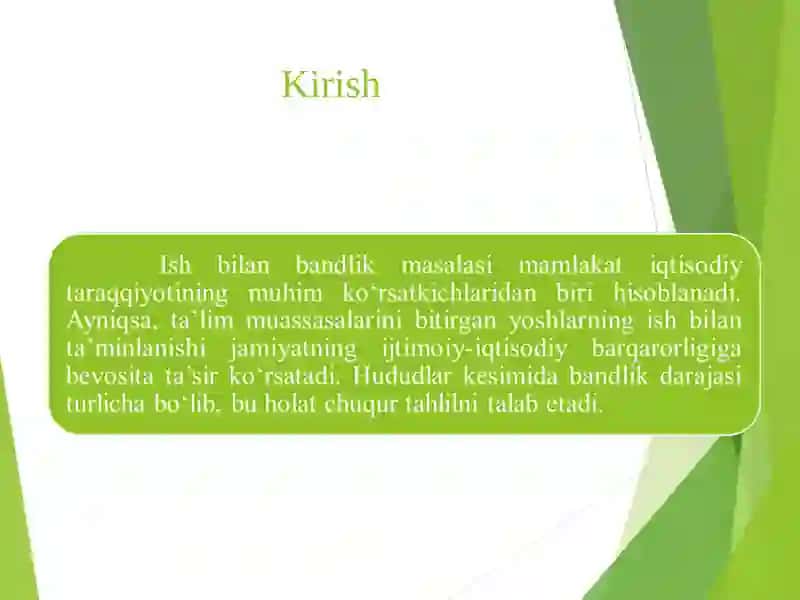 Ish bilan bandlik va bitiruvchilar bo‘yicha ko‘rsatkichlar hududiy tahlili 3