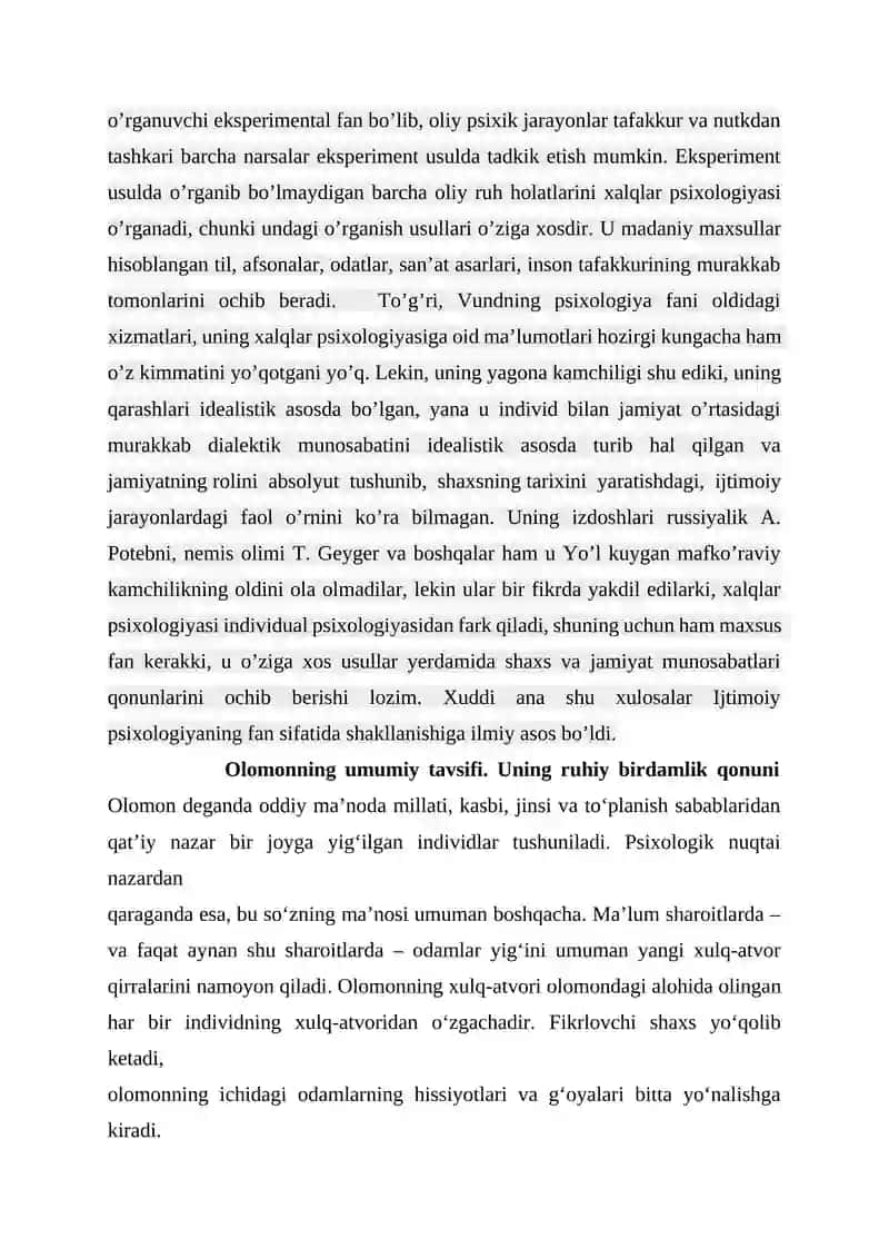 XALQLAR PSIXOLOGIYASI, OMMA VA OLOMON PSIXOLOGIYASI 3
