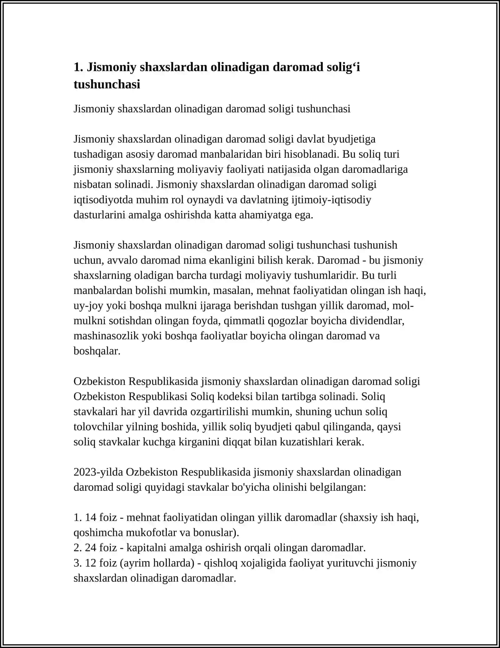 Jismoniy shaxslardan undiriladigan daromad soligi va uning oʻzig xos xususiyatlari 3