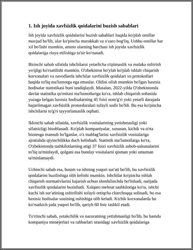 MEHNAT XAVFSIZLIGI QOIDALARI BUZILGANDA JAVOBGARLIK TURLARI 3