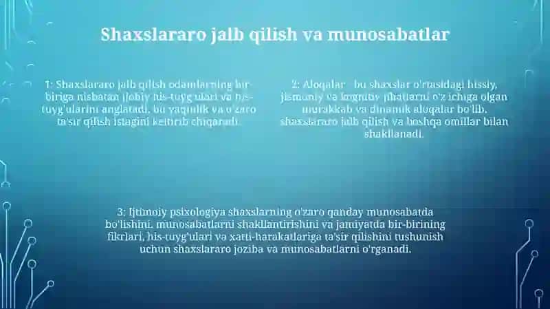 Muloqot Va Shaxslararo Munosabatlar Ijtimoiy Psixalogiyaning Mavzuidir 3