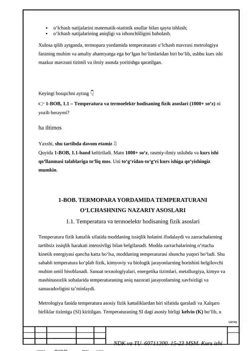 Termopara (termapoya) yordamida temperaturani o‘lchash 3
