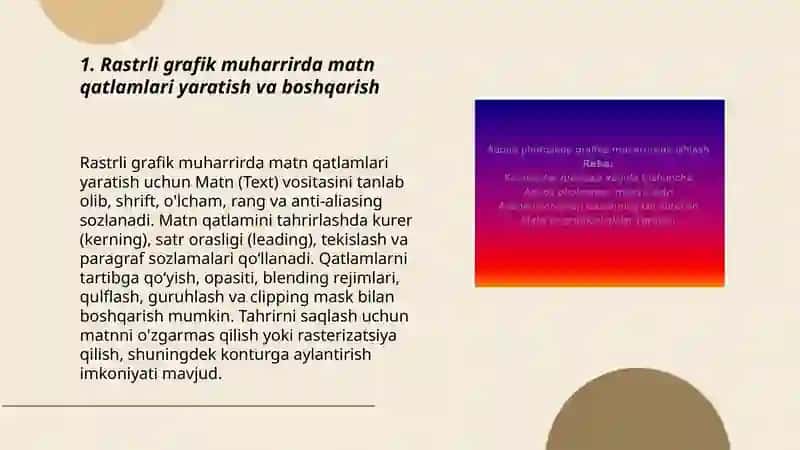 Rastrli grafik muharrirda matn va konturlar bilan ishlash 3