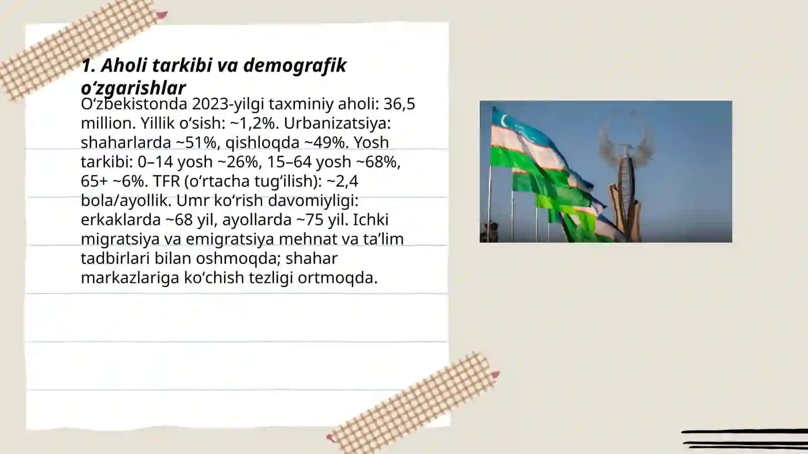 Oʻzbekiston resbuplikasidagi ijtimoiy oʻzgarishlar 3