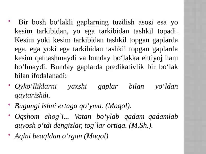 Sodda Gapning Ta'rifi va Tasnifi 3