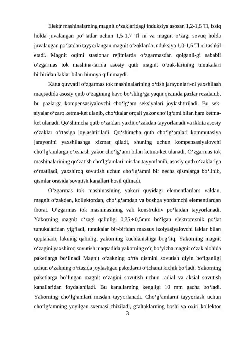 O‘zgarmas tok mashinalarini qo’llanilishi 3