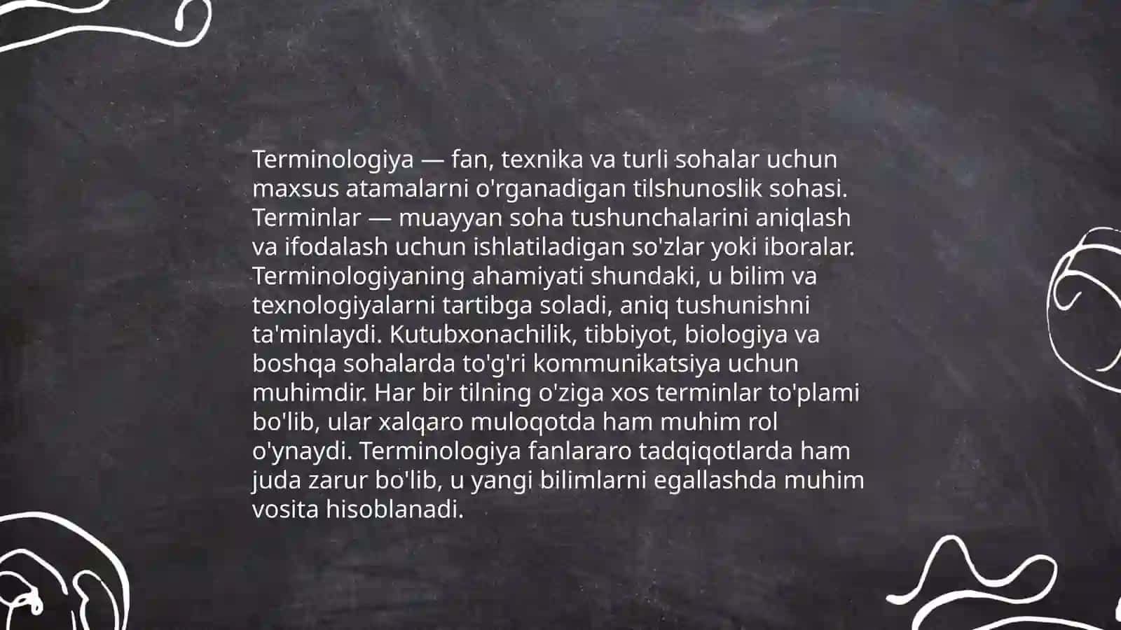 Terminologiyaning hozirgi o'zbek tili leksik strukturasidagi o'rni 3