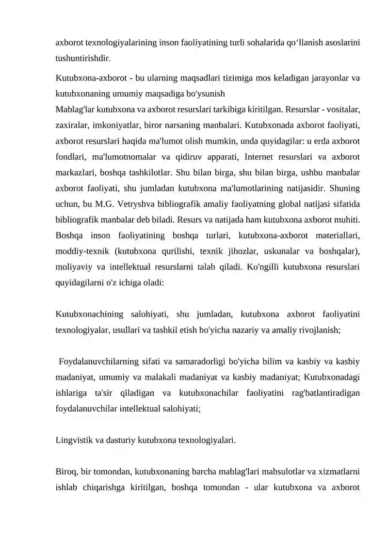 Kutubxona (elektron kutubxona) faoliyati (ARM) 3