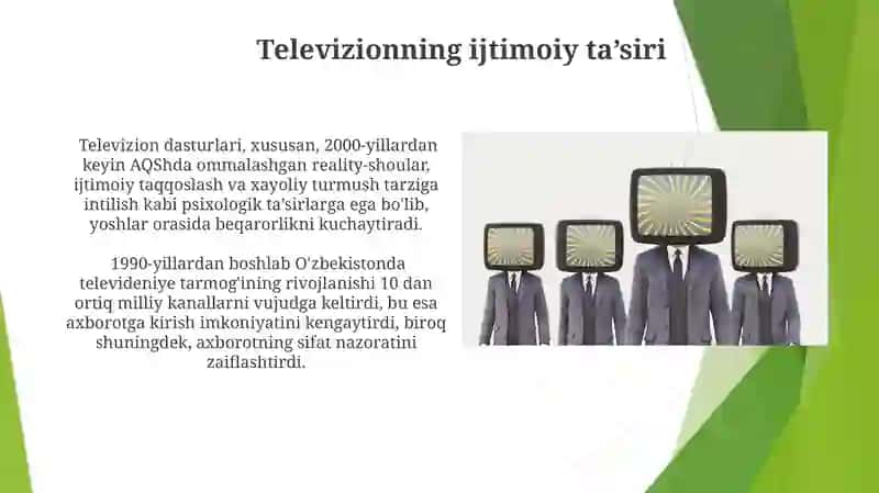 Televideniye - ko'ngilochar sanoat 3