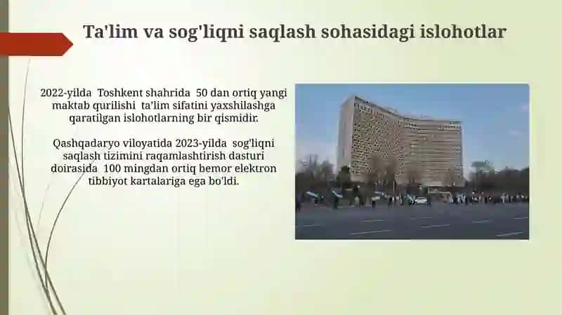 Ta'lim va sog'liqni saqlash sohasidagi islohotlar 3