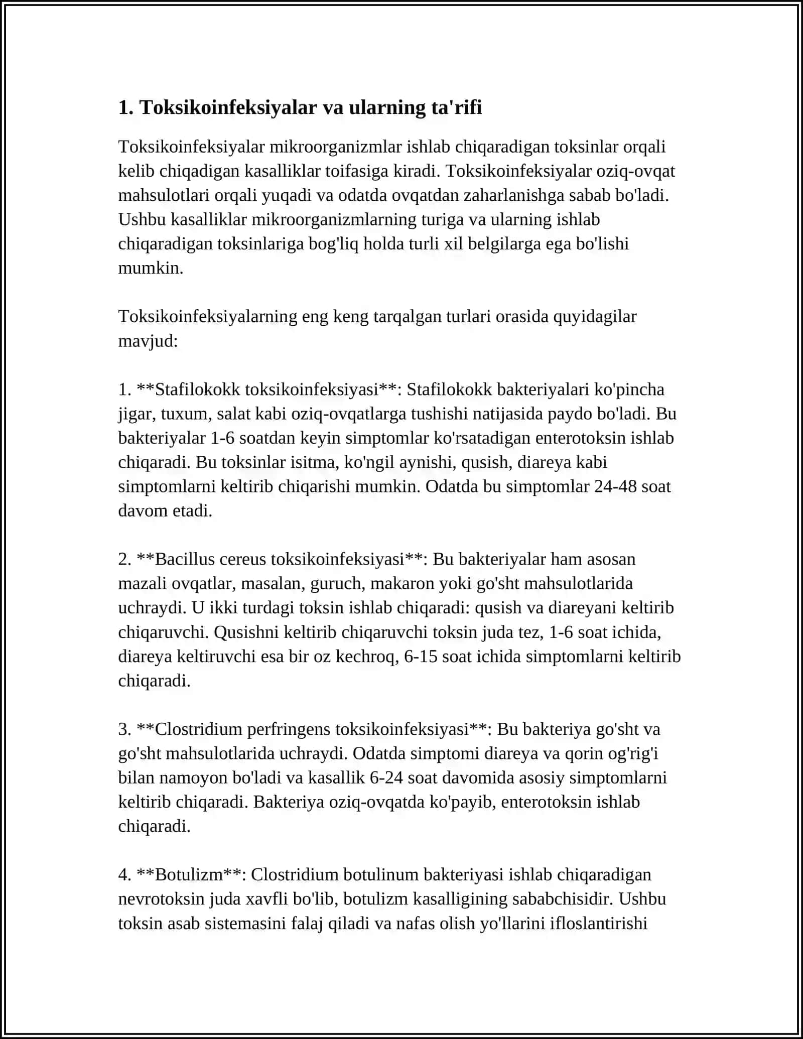 OVQAT TOKSIKA INFEKSIYALARI HAQIDA TUSHUNCHA 3