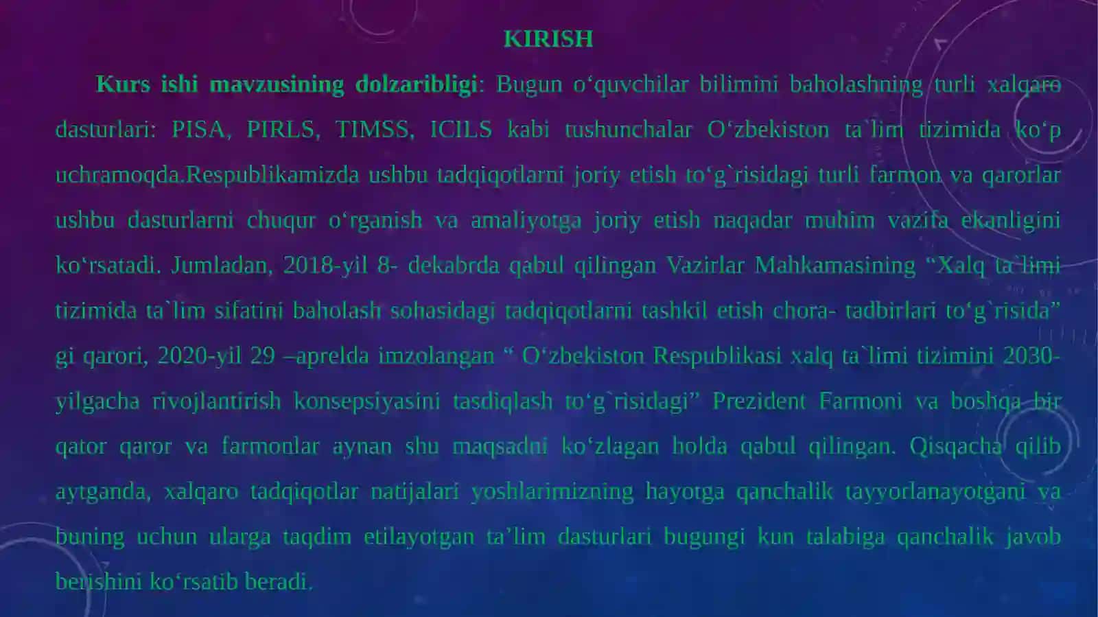 BOSHLANG‘ICH SINFLARDA TIMSS XALQARO BAHOLASH DASTURINING MOHIYATI 3
