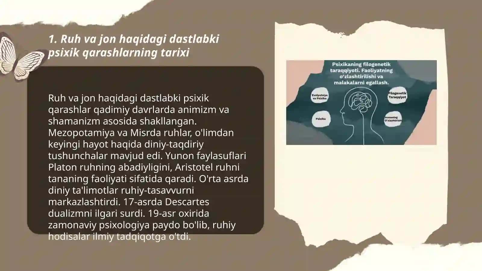 Ruh va jon haqidagi dastlabki psixik qarashlar 3