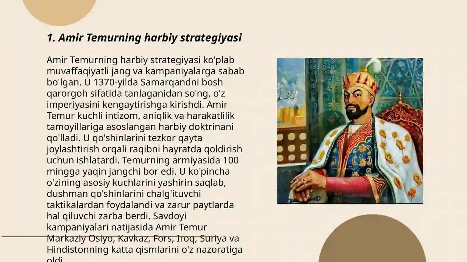 Amir Temurning harbiy yurishlari va harbiy san'ati 3