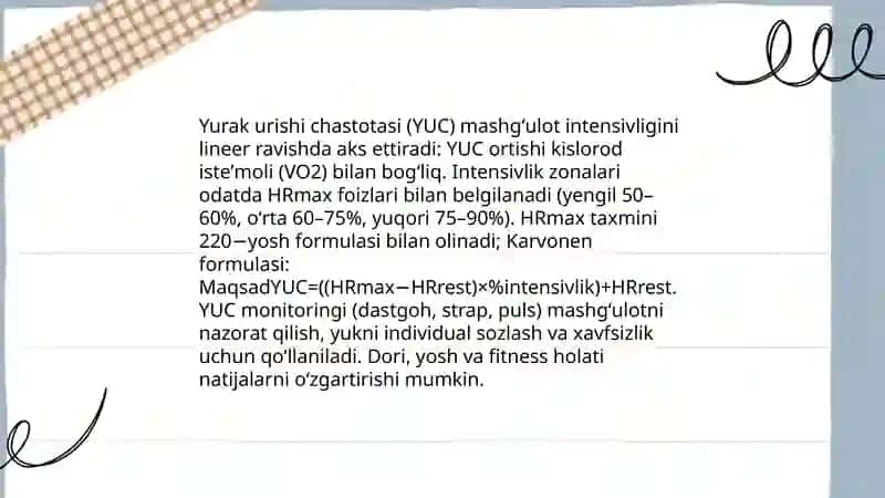 Mashgʻulot intensivligini belgilash 3