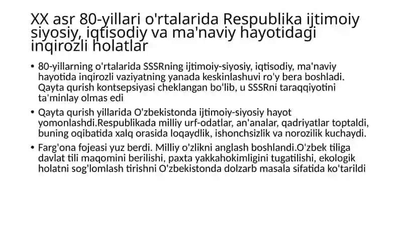 mustaqillikga erisjish arafasida uzbekistondagi siyosiy ijtimoiy vaziyatlar 3