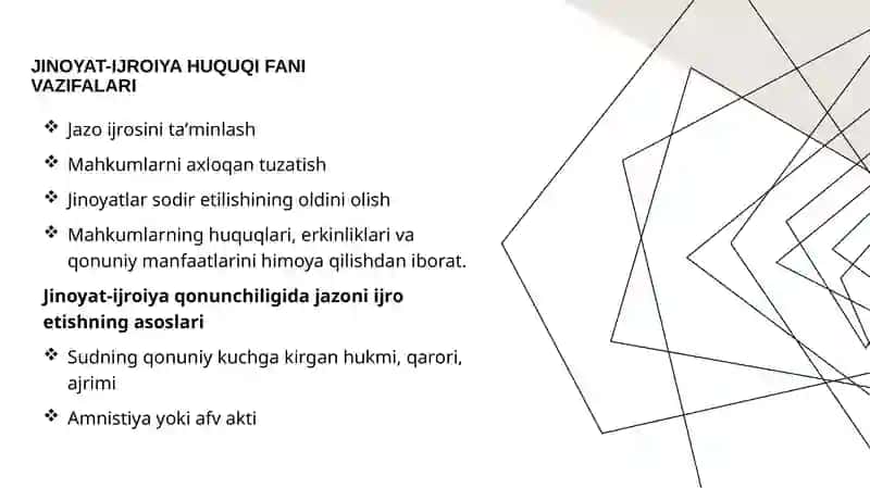 Jinoyat-ijroiya huquqi fani bo'yicha taqdimot 3