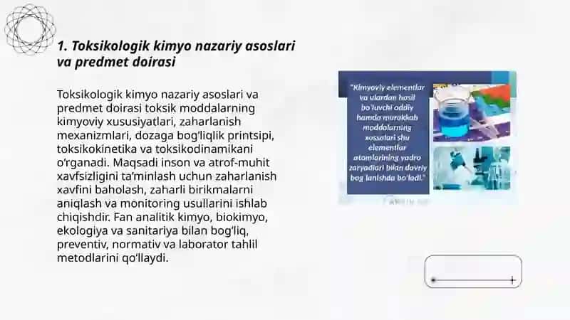 Toksikologik kimyo nazariy asoslari ob’eklari va terminologik tizimi 3