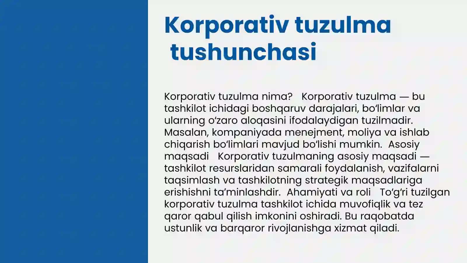 Korporativ tuzulamalar va ularning rivojlanish istiqbollari 3