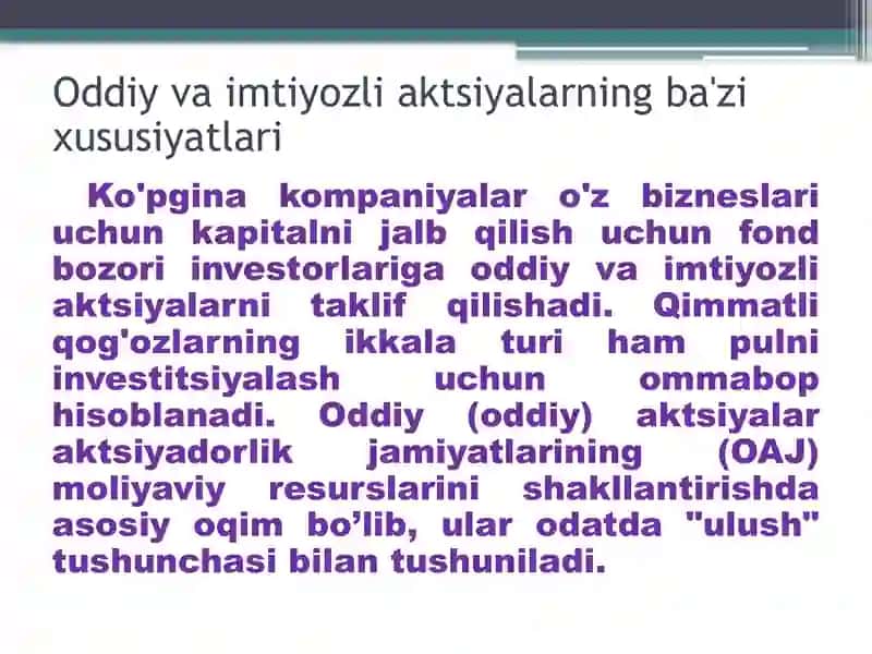 Qimmatli qog'ozlar bozorlari va aksiyalarni baholash 3
