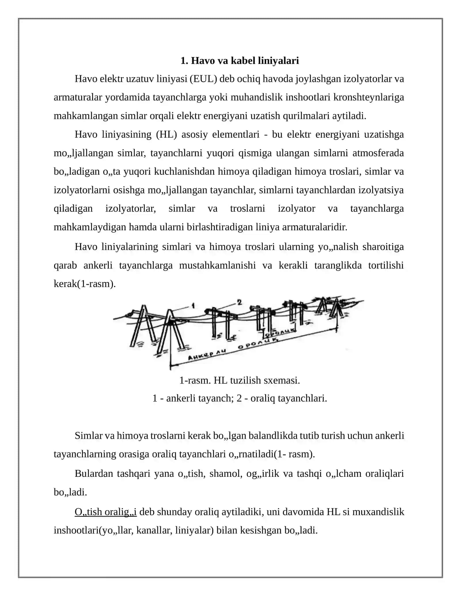 Havo va Kabel Liniyalarining ko'ndalang kesim yuzasini tanlash 3