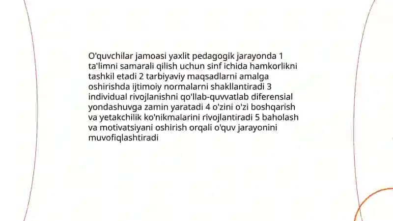 O'qivchilar jamoasi yaxlit pedagogik jarayonining asasiy shakili 3