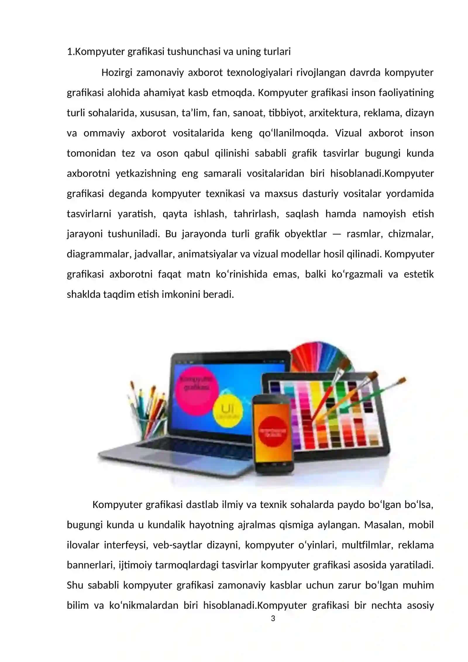 Kompyuter grafikasi tushunchasi va grafik muharrirlar bilan ishlash 3