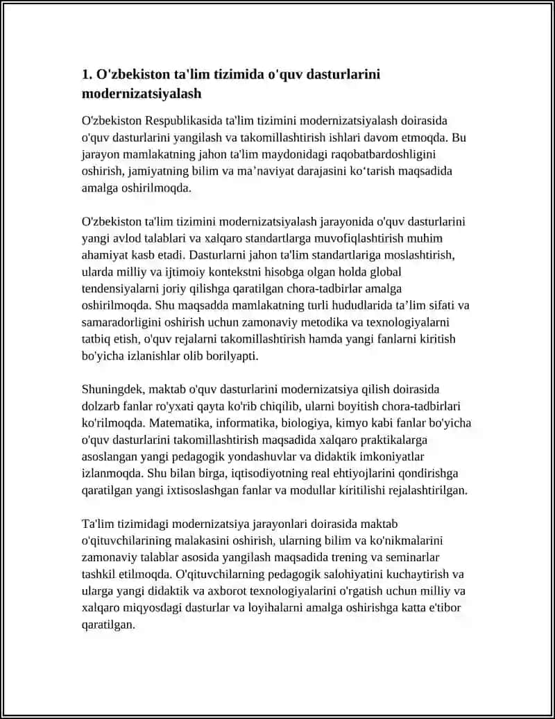 O'zbekistonda Ta'lim Tizimini Modernizatsiyalash Jarayonlari 3