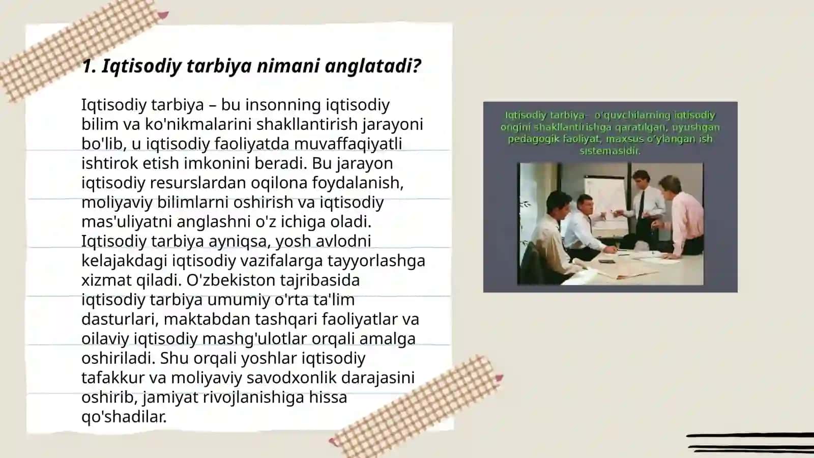 Iqtisodiy tarbiya haqida slayd 3