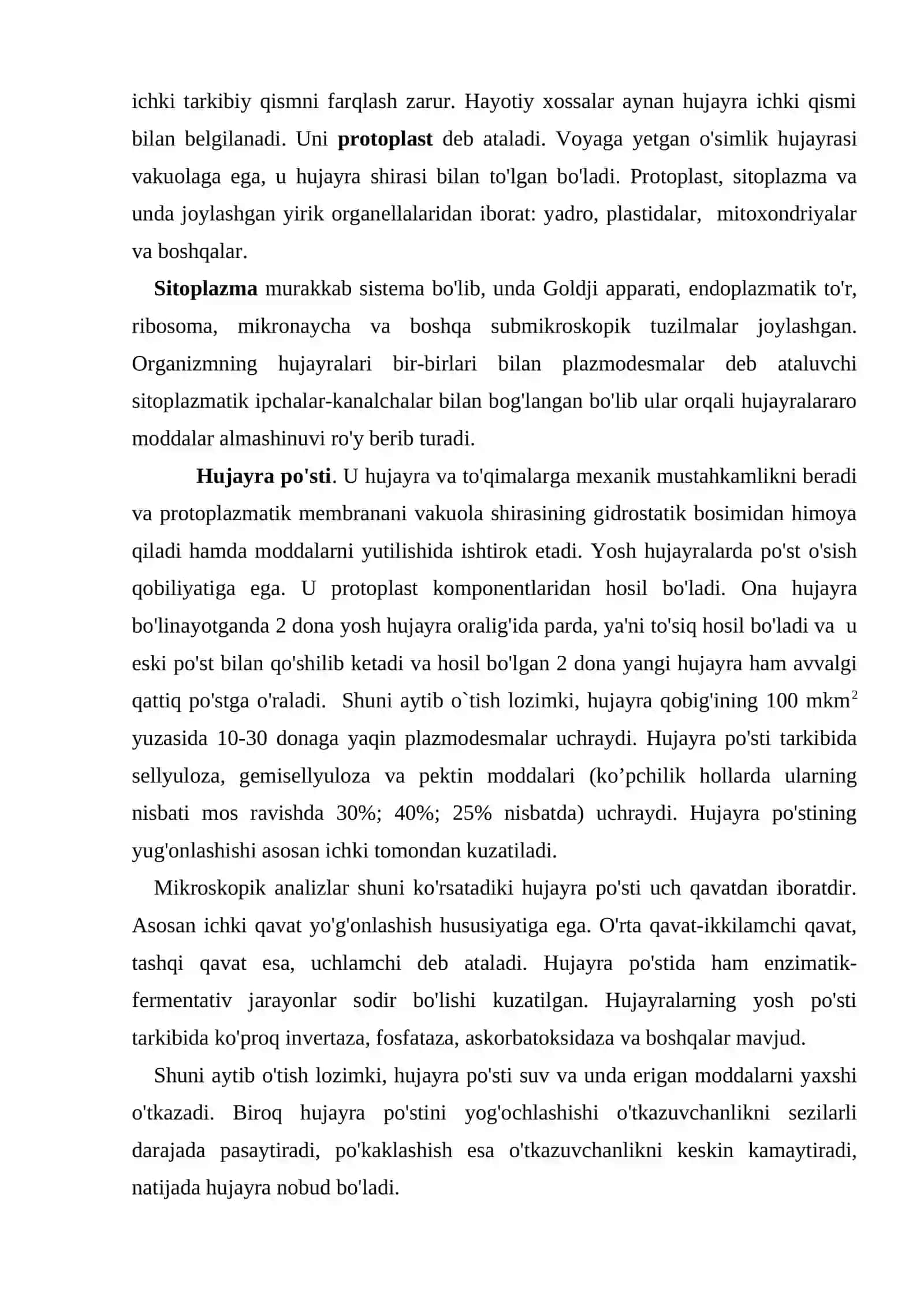 O’simlik hujayrasining tuzilishi 3