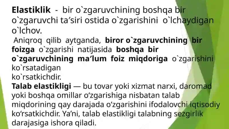 Talab va Taklif Elastikligi 3