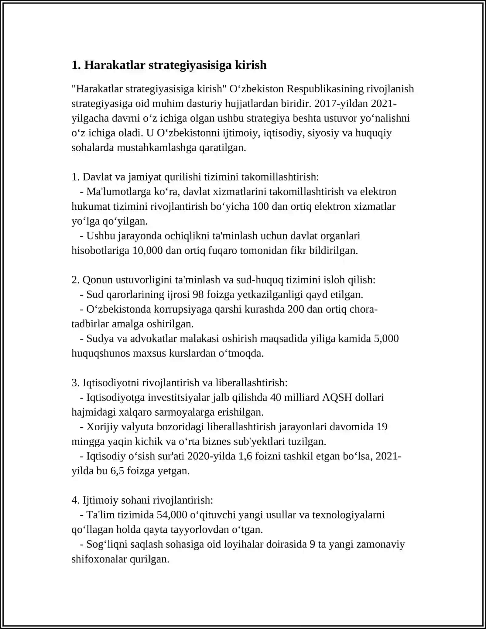 HARAKATLAR STRATEGIYASI 3
